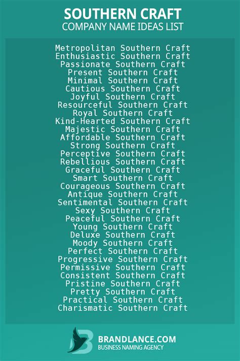 Top 10 Best Southern Craft Business Names