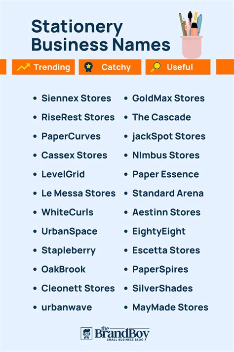 Best Stationery Business Name Ideas