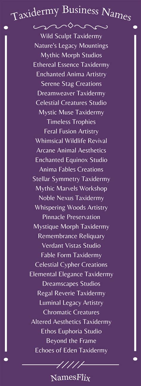 Best Taxidermy Business Name Ideas Explored