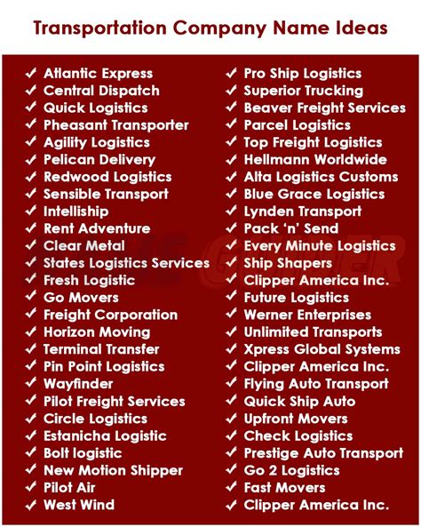 Top 10 Professional Transportation Business Name Ideas for 2023