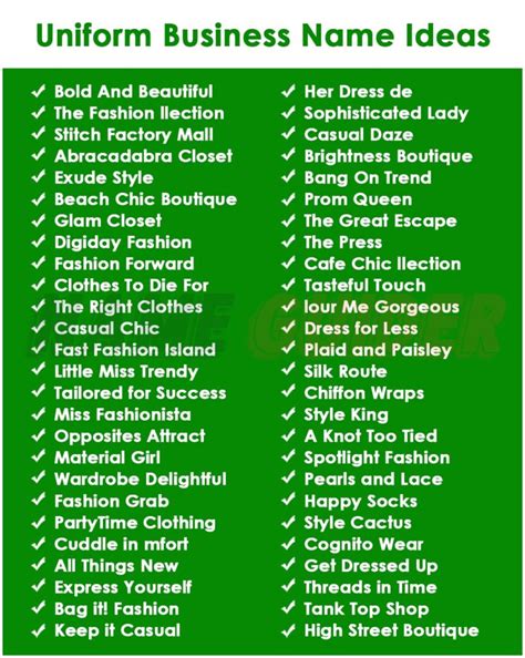 Best Uniform Business Name Ideas 2023