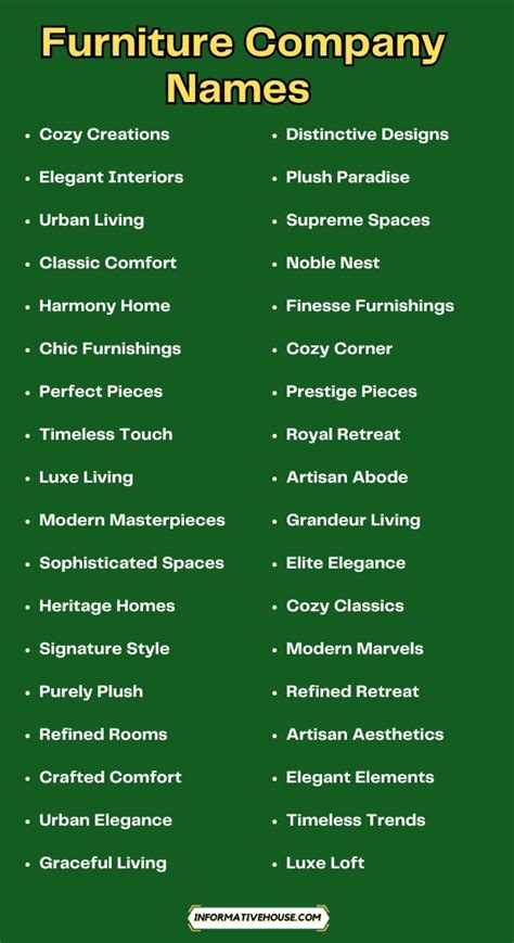 Best Upcycled Furniture Business Name Ideas