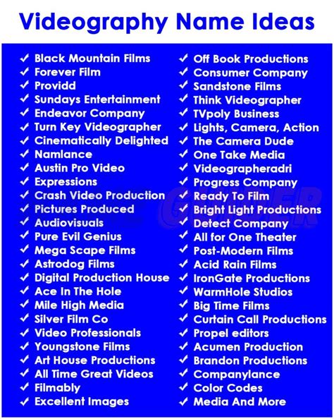 Catchy Videography Business Name Ideas to Grow Your Brand