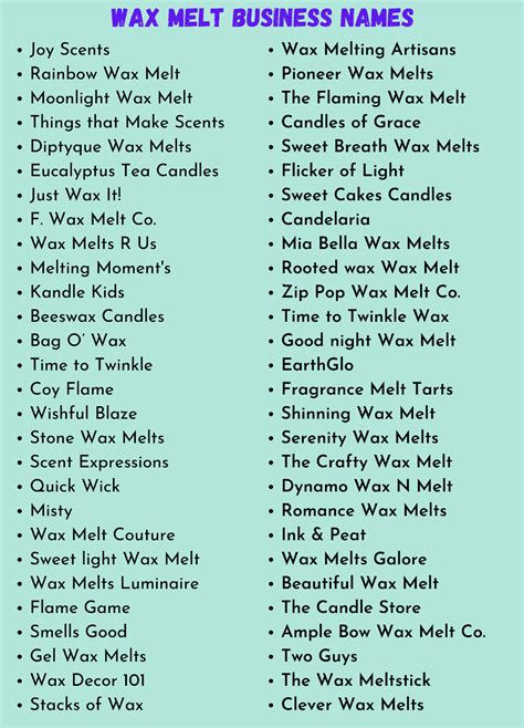 Best Wax Melt Business Name Ideas to Boost Your Brand