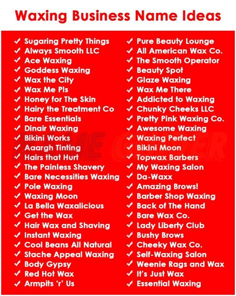 Best Waxing Business Name Ideas Unveiled