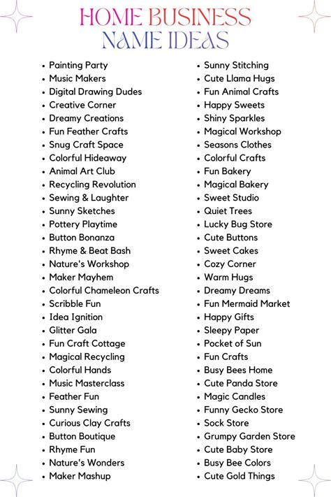 Work From Home Business Name Ideas That Will Ignite Your Success